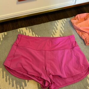 Pink high rise speed up lululemon shorts!